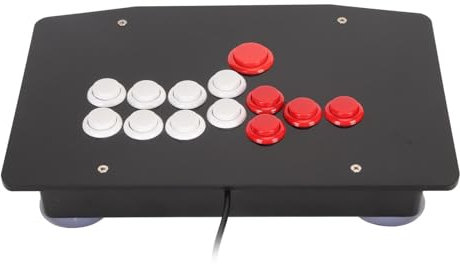 Wisoqu Fight Stick, Universal Fighting Stick with USB 2.0 Port, 5 Directional Keys, 8 Large Function Buttons, Game Fighting Joystick for PC, STEAM, Android
