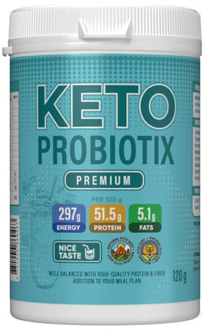 Keto Probiotix Premium - Aktive Ketose, Appetitkontrolle, schneller Stoffwechsel, mit Sojaprotein, Entgiftung, Vitamine B3 und B6, 220 Gramm, Pulver