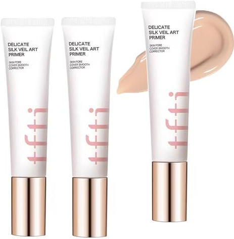 3 Pcs Delicate Silk Veil Art Primer,Make Up Mousse,Tone Up Cream,Invisible Concealer,Isolierender,Ölkontrollierender, Unsichtbarer Porenprimer,Primer für Das Gesicht Vor Dem Make-Up