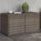 Homgoday Aufbewahrungsschrank für den Garten, grau, 110 x 55 x 60,5 cm, Polyrattan, Bodenschrank, Sideboard, Schrank, Aufbewahrungsschrank
