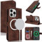 Zouzt Case for iPhone 15 Pro Max (6.7), [Compatible with MagSafe] Magnetic PU Leather Wallet Case with Card Holders and Kickstand, Wireless Charging Flip Folio Phone Cover - Vintage Dark Brown
