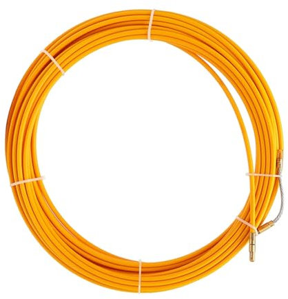 Pangyoo Cable eléctrico Dispositivo de guía de alambre de 3mm/4mm/6mm de diámetro, extractor de Cable de fibra de vidrio de 5/10/15/20/25/30M, tirador de conducto de carrete de cinta de pescado(30mete