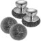 2Pcs Steel Wool Scrubber with 2 Replacement Wool Pads, Metal Dish Scrubber with Handle Steel Wool Pads for Cleaning Iron Pots, Stoves, Frying Pans, Barbecue Grills, Wash Sink.