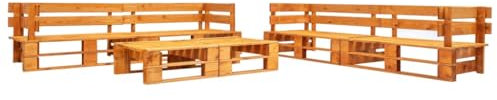 THOYTOUI 6-TLG. Garten-Lounge-Set, Möbelsets Garten möbel Gartenset Tisch und stühle Gartengarnitur Set Geeignet für Veranda Terrasse Garten Balkon aus Paletten Holz Honigbraun