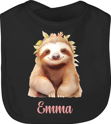 Baby Lätzchen - Faultier Aquarell | Faultier Geschenke | Faultier-Liebhaber Geschenkidee | Fauli Fans - Unisize - Schwarz - faultiere faultieren latz