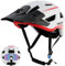 Favoto Fahrradhelm Mountainbike mit Schirm Leicht - Doppelte Technologie Inmould MTB Helm für Herren Damen Rennradhelm L(57-61cm) Weiß