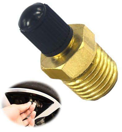 Messing Luchtcompressor, Reifenventil Adapter, Autoventil, 1/4 NPT-Gewinde Ventil, Auto Druckluft Ventil Adapter für Reifenfüllung, Luftkompressor Tank Füllventile, Druckbehälter und Felgenventile