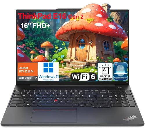 Lenovo ThinkPad E16 G2 16 FHD+ Business Laptop Computer, AMD Octa-Core Ryzen 7 7735HS (Beat i7-1355U), 32GB DDR5 RAM, 1TB PCIe SSD, WiFi 6, retroilluminato KB, lettore di impronte digitali, Windows