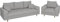 S-Style Möbel Set Sofa 3 Sitzer Sessel Couch 2 Stück Kratzfest Freistehend Massivholzfüße Braun Cord Stoff Milo Hellgrau