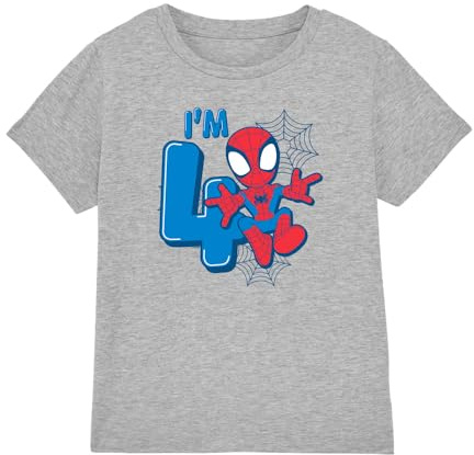 Marvel Press Boy's Spiderman Cute Spidey Birthday 4 Unisex Kids T Shirt T-Shirt