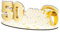 Centrotavola Maxi Scritta in Legno per Eventi Speciali Decorazione Festa Tavolo Torta Idea Regalo per Party Accessori Celebrazioni (50 Anni Insieme con FEDI Oro 35x14 cm)