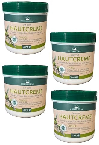 4er Pack. Herbamedicus Olivenöl Feuchtigkeit Tag Nacht Creme, 4 x 250 ml