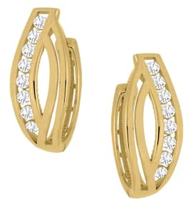 My Gold Damen Ohrringe Gold 375 Mit Zirkonia Creolen Echtes Gelbgold (9 Karat) Ø 15mm x 6.5mm Damenohrringe Artisana C-04002-G601-CZC