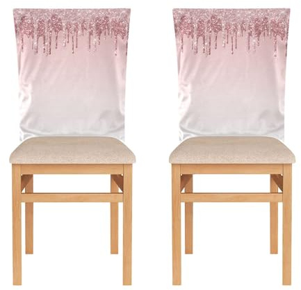 Stuhlhussen für Festivals (Ostern, Abschlussfeier usw.), Stuhlhussen für Wohnzimmer, abnehmbar, hochwertig, zuverlässig, tropfend, mehrlagig, glitzernd, digitales Papier, 6 Stück