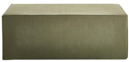 Pouf Cord dunkel grün rechteckig modernes Design Polsterbank Bettbank Bayard