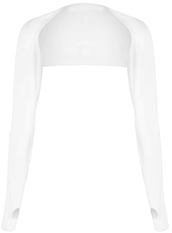 Grevosea Sun Shawl Cooling Sleeves Golf UV Protection Sun Sleeves Arm Sleeves with Finger Hole for Women (White)