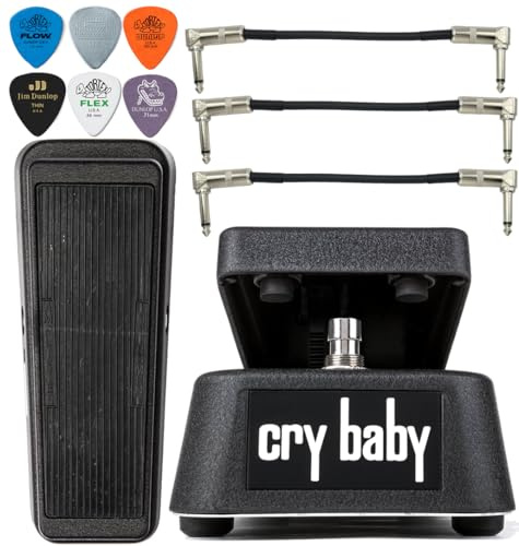 Dunlop original Crybaby GCB95 Standard-Wah-Pedal Tonebird Effekt-Bundle mit 3 Patchkabeln, 6 Dunlop-Plektren