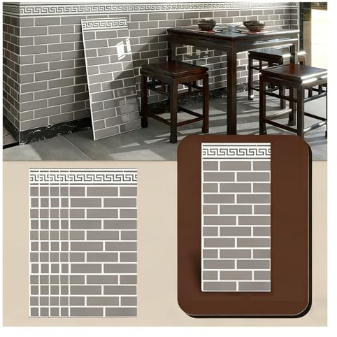 5 Glänzende Wandpaneele Selbstklebend Fliesenoptik Taillenlinie Paneele Wand Wasserdicht Dekorative Akustikpaneele für Zu Hause 15.7 X 35.4