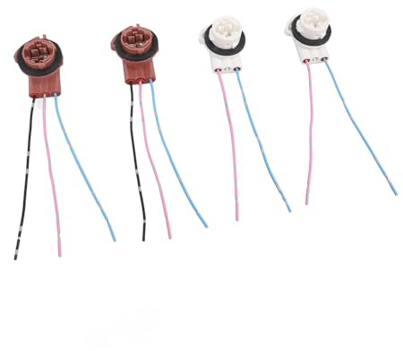 Drfeify Lot de 4 Douilles de Feu Arrière ABS Pré-câblées 3156 3157, Douille en Queue de Cochon DC12 à 24 V, Résistante à l'eau, Installation Facile pour Venture Montan Envoy 1500 2500 3500HD