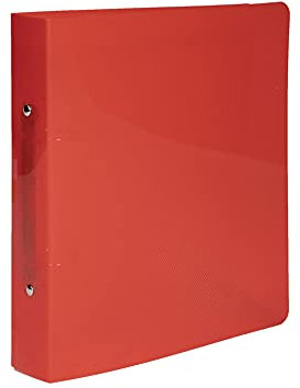 Exacompta 898E Ringbuch Crystal für 22x17cm aus transluzentem Kunststoff mit 2 Ringen 30 mm breit 1 Stück Zufallsfarbe ideal für Schule und Büro Ringhefter Ringordner Ringbuchordner