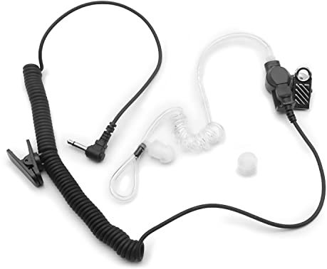 SUNDELY® 3.5mm Surveillance Plug Receive Listen Only Audio Earpiece Headset FBI Style Acoustic Tube for Radio Walkie Tallkie Transceiver Speaker Mic Scanner (1 Piece)