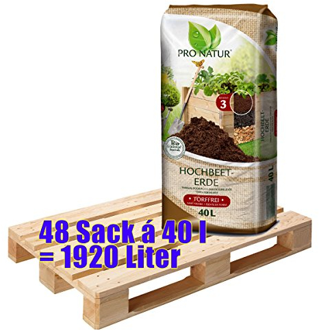 Bio Hochbeet-Erde ProNatur 48x 40 l = 1920 Liter