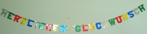 Buchstaben-Girlande Herzlichen Glückwunsch, bunt [Spielzeug]