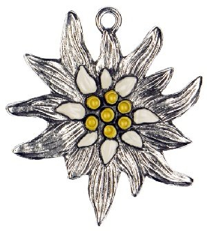 Zinnfigur Edelweiß groß silber