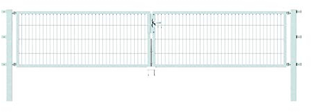 Alberts 648961 Doppeltor Flexo mit Zubehör | verschiedene Breiten und Höhen | feuerverzinkt | Breite 400 cm | Höhe 80 cm