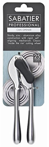 Silver Manual Can Opener – Professional Grade, Modern and Fashionable Coloured Design. High Grade Blade & Handle. Handheld Kitchen Tool for Dog, Cat, Pet and General Food Tins. by Sabatier