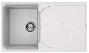 Reginox EGO400 Granite Single Bowl Kitchen Sink White Waste Reversible Recessed