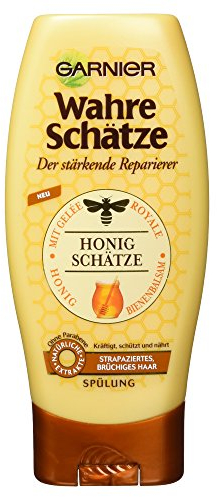 GARNIER Wahre Schätze Spülung / Conditioner für intensive Haarpflege / Kräftigt die Haarstruktur (mit Gelée Royale, Bienenbalsam & Honig - für strapaziertes, brüchiges Haar - ohne Parabene) 1 x 200ml
