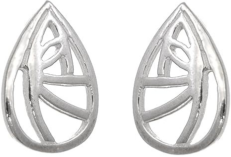 Alexander Castle Charles Rennie Mackintosh Ohrringe aus 925er Sterlingsilber für Damen – Ohrstecker mit Schmuck-Geschenkbox – 11 mm x 8 mm, Sterling Silber, Kein Stein