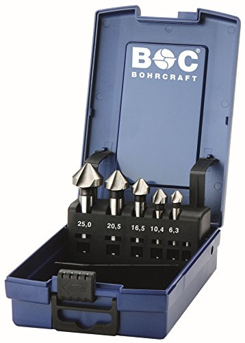 Bohrcraft 17001330005 Kegelsenker HSS DIN 335 C in ABS-Box 5-tlg. 6,3-10,4-16,5-20,5-25,0 mm/KS 5-K