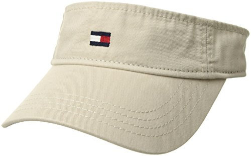 Tommy Hilfiger Herren Dad Hat Flag Solid Cotton Visor Baseball Cap, Stone, Einheitsgröße