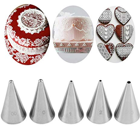 PhantomSky 5 Piezas Juego de Boquillas de Tubos de Acero Inoxidable Decora tus Pasteles con tu Imaginación - ésta es la Herramienta Decorativa Perfecta para los Entusiastas Culinarios