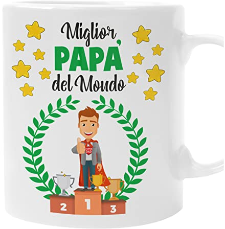 bubbleshirt Tazza Festa del Papà Miglior papà del Mondo - idea regalo compleanno - festa del papà - divertenti