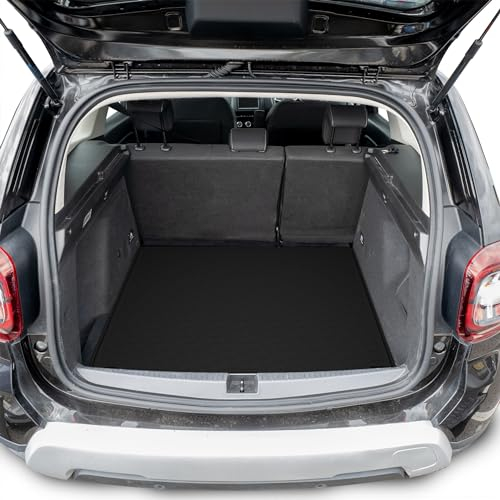 Travall CargoMat Boot Liner Compatible with Dacia Duster (2017-2024) Premium Tailored to Fit Car Floor Boot Mat Waterproof Black Rubber Dog Friendly Car Specific Boot Protector