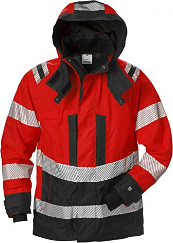 Fristads Hi Vis Airtech® Shell Jacke Damen Klasse 3 4518 Gtt - Größe 2XL - Warnschutz rot/schwarz