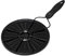 TAMUME Black Enamel Hot Plate with Loop Handle, Round Grooved Heat Diffuser Cast Iron Trivet for Moka Pot and Small Pans, Pot Stand Heat Protector