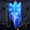 JOYIN Halloween-Hänge-Geist mit gruseligem blauem LED-Licht, 119cm weiße hängende Geister, Beste Halloween-Hängedekoration für Vorhof, Terrasse, Rasen, Garten, Party-Dekoration, drinnen und draußen