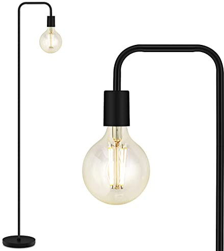 BoostArea Floor Lamp, Industrial Floor Lamp, 63 Inch Standing Lamp, E26 Socket, On/Off Footswitch, Whole Metal, ETL Listed, Modern Small Lamp for Bedroom, Living Room, Minimalist, Vintage, Mid Century