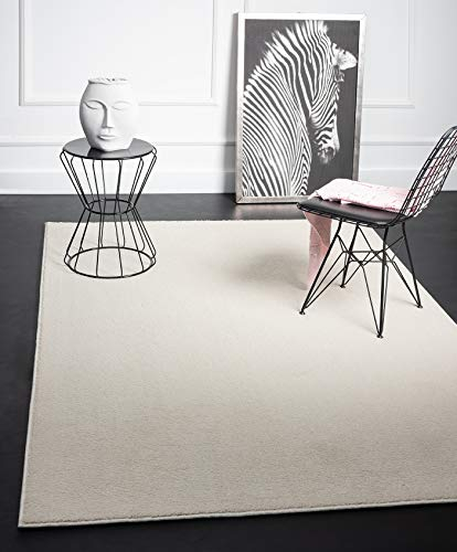 Mia's Teppiche Emma Wohnzimmer Teppich, Kurzflor, 80x150 cm, Creme