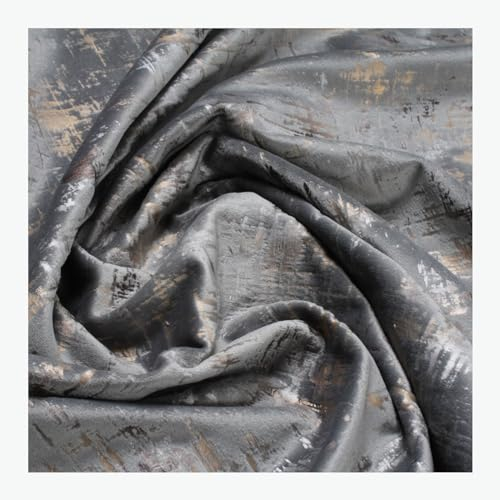 Stoff am Stück Stoff Polyester Samt grau Vintage metallic gold silber anschmiegsam Antik Optik
