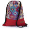 By Bers Leon großer Premium Turnbeutel mit Innentaschen Rucksack Tasche Damen Herren Teenager Gym Bag Draw String 45x34cm für Sport Reise Alltag Einkauf (Boho 001Rot)