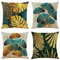 NIULAA Deko Kissenbezug 50x50 4er Set Kissenbezüge Petrol Gold Gartenlounge Couch Dekokissen Kissenhülle Landhausstil Zierkissenhülle Leinen Garten Outdoor Kissen Sofakissen Couchkissen