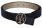 Armani Exchange Damen Bicolor, Logo Buckle Belt, Black/Gold, XXL