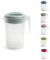 PLASTIFIC Pichet de qualité alimentaire – Parfait pour les sauces – Passe au micro-ondes – Pour liquides de cuisine maison – Pichet passant au micro-ondes (avec couvercle vert menthe, 1 l)