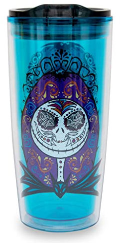 Disney Nightmare Before Christmas Sugar Skulls Plastic Travel Tumbler with Lid