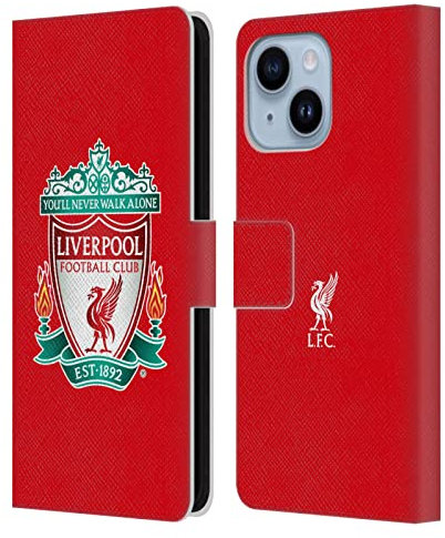 Head Case Designs Officially Licensed Liverpool Football Club Red 1 Crest 1 Leather Wallet Case Compatible With Apple iPhone 14 Plus